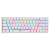 Xtrike Me Gk-994w Rgb 68 Key Bt 2.4ghz Wireless Gaming Keyboard White