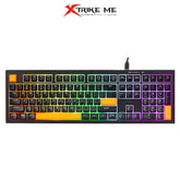 XTRIKE ME KB-512 BK 108 KEY WIRED MECHANICAL FEEL USB-C KEYBOARD BLACK