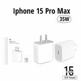 IPHONE 15 PRO MAX 2 PIN (US PIN) 35W USB-C POWER ADAPTER WITH USB-C TO C CABLE