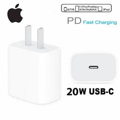 IPHONE USB-C PD 20W POWER ADAPTER CHARGER 2 PIN (USA PIN) WITH CABLE