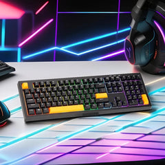 XTRIKE ME KB-512 BK 108 KEY WIRED MECHANICAL FEEL USB-C KEYBOARD BLACK