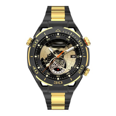 JS ULTIMATE2 1.53 INCH BT CALL SMART WATCH RDFIT APP WITH 2 STRAPS (SILICONE STRAP/STEEL BELT) GOLD STYLE