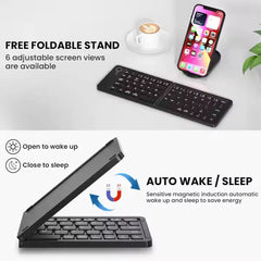 B023 11 INCH FOLDABLE & RECHARGEABLE BLUETOOTH KEYBOARD BLACK