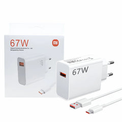 XIAOMI 67W EU PLUG QC3.0 FAST QUICK WALL CHARGER WITH CABLE