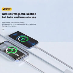 ASPOR A381 MAGNETIC PORTABLE MINI 5000MAH WIRELESS POWER BANK