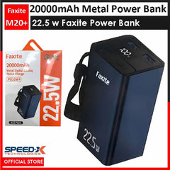 FAXITE M20PLUS 20000mah 22.5W METAL DIGITAL DISPLAY QUICK CHARGE 4.0 POWER BANK