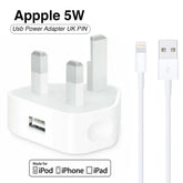 Iphone Usb 5W Power Adaptor UK Pin With Lightning to Usb Cable