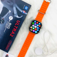 T10 ULTRA 2 SMART WATCHES 2.19 INCH 49MM STRAPS BT CALL WITH HIWATCHPRO APP (ORANGE)
