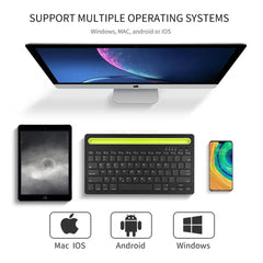 WIRELESS BLUETOOTH KEYBOARD WITH PHONE/TABLET HOLDER SLOT
