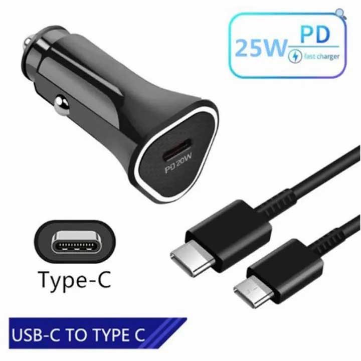 SAMSUNG CAR CHARGER FAST CHARGING 3.0 TYPE C 25W WITH TYPE C CABLE