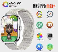 Hk9 Pro Max+ Smartwatch 2.02 Amoled Screen Support Local Music Tws Connection With Wearfit Pro App White