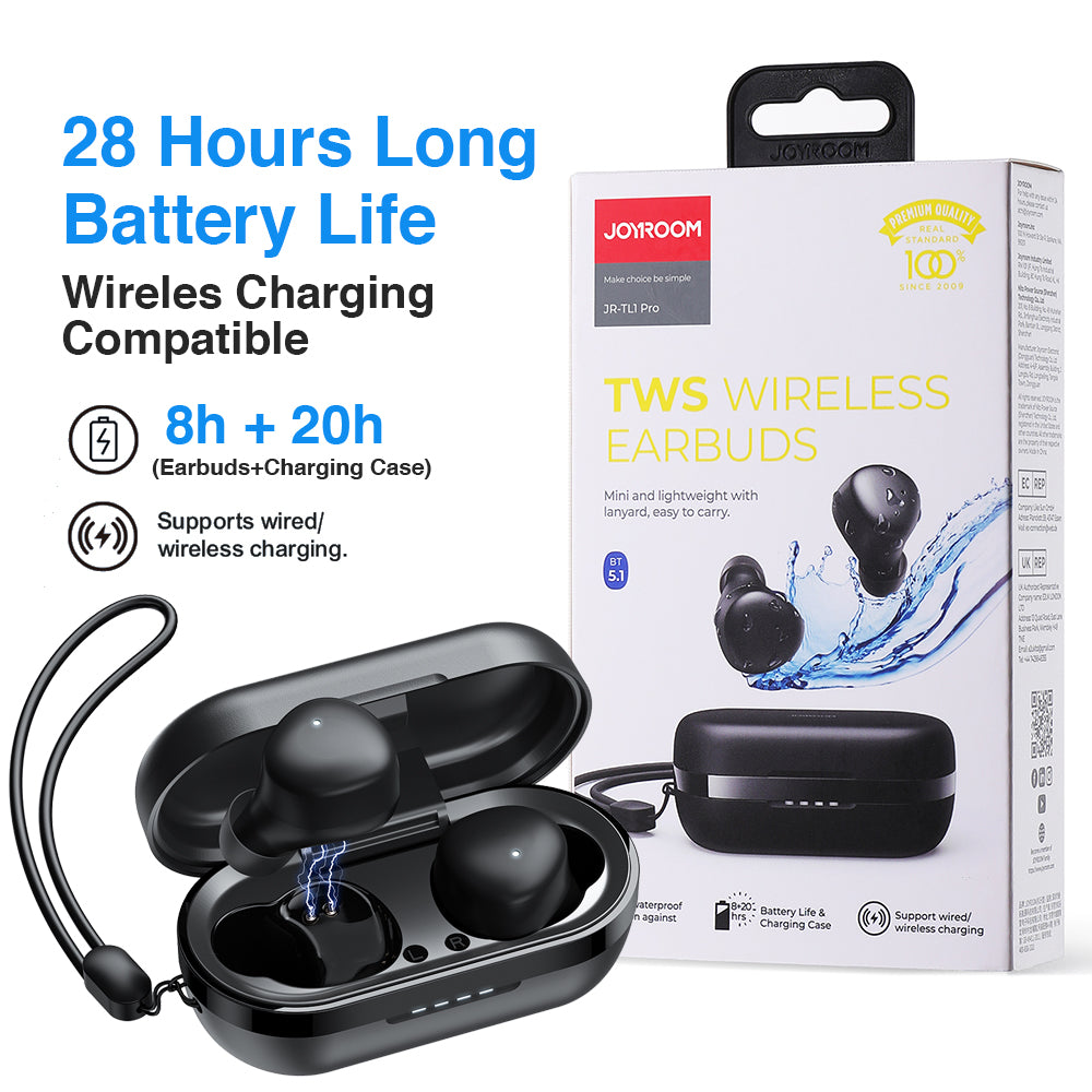 Joyroom TL1 PRO Truly Stereo Waterproof Wireless Earphones Black