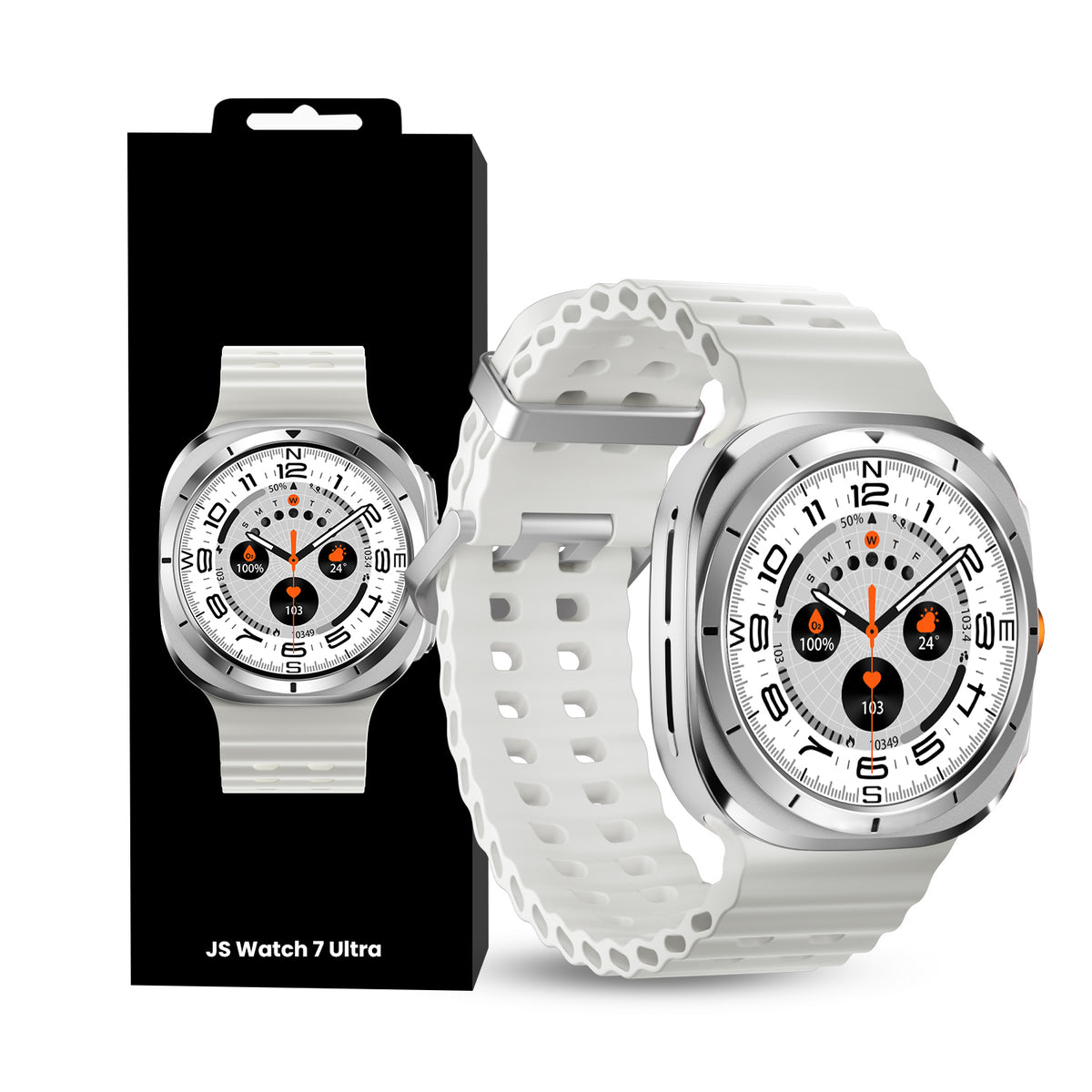 JS WATCH7 ULTRA 1.43 AMOLED DISPLAY WATERPROOF IP68 SMART WATCH WITH FITCLOUDPRO APP WHITE